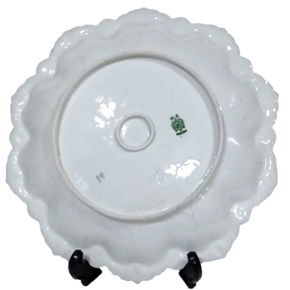 Vintage Moritz Zdekauer MZ Austria Serving Dish Floral Design Scalloped Edges - Picture 4 of 6